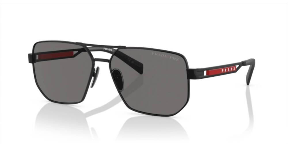 NEW PRADA men's linea rossa ps 51zs aviator sunglasses in matte black - polar da
